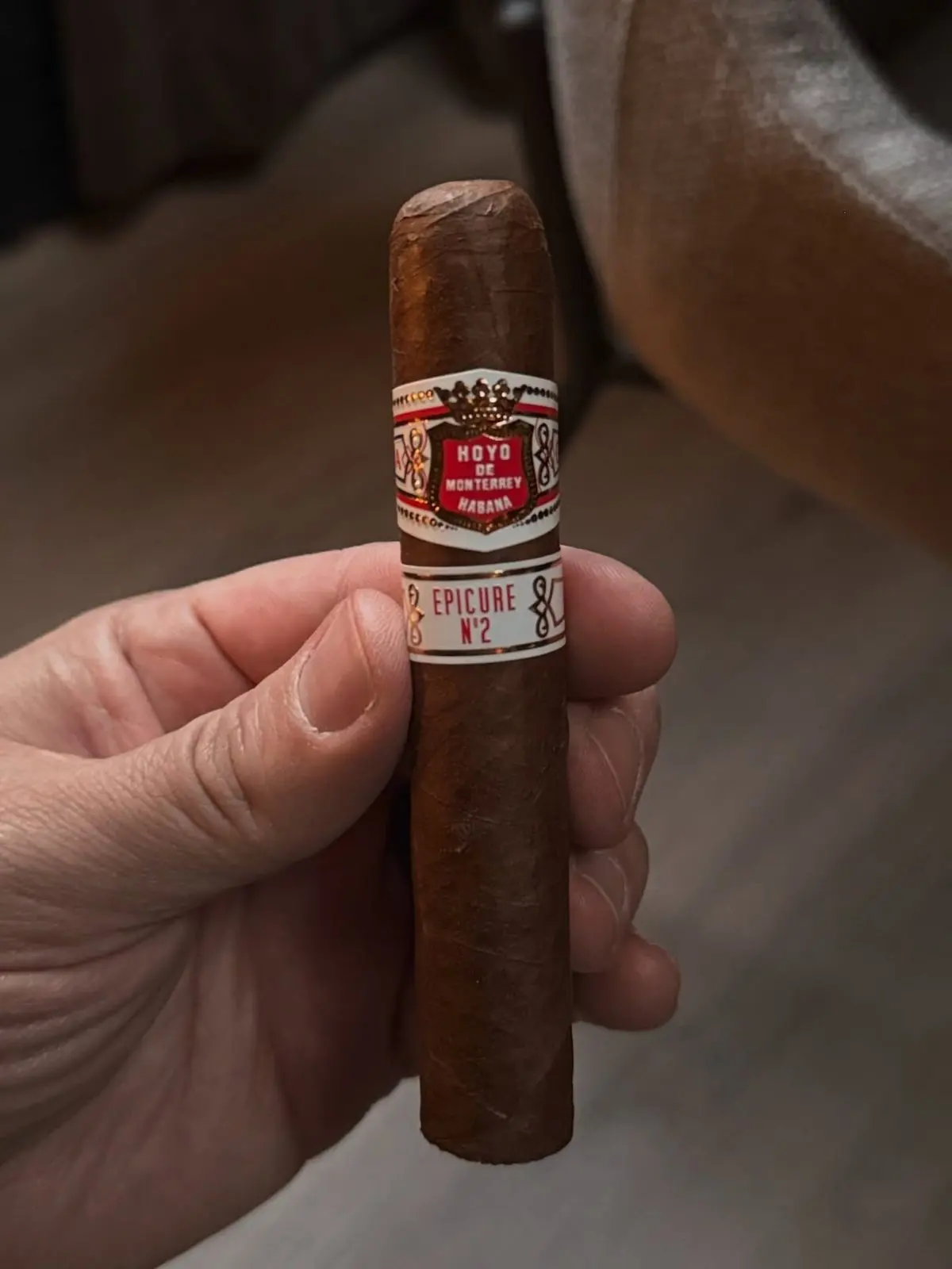 Hoyo de Monterrey Epicure No. 2 — Robusto cigar, photographed by CigarSolace